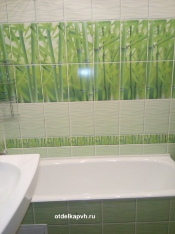 Ремонт ванной панелями ПВХ "Бамбук"